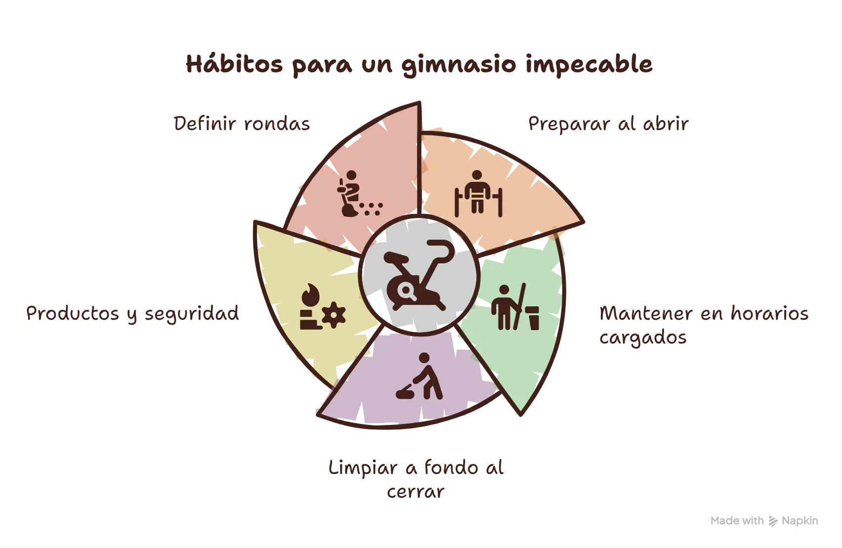 diagrama limpieza diaria gimnasio